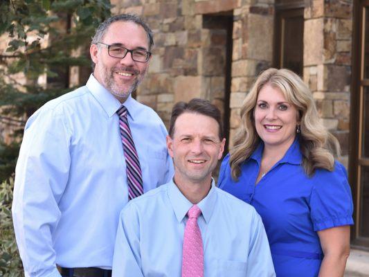 Your Providers: Dr. Mark Hinkson (Center), Rob Willis, Dermatology PA (Left), Wendy Christensen, Licensed Master Esthetician (Right)