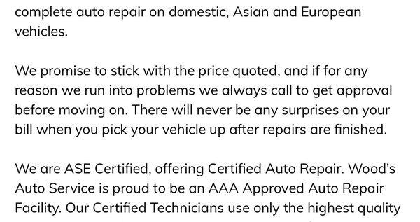 This is a paragraph from the companies website stating that they promise to stick with the price quoted