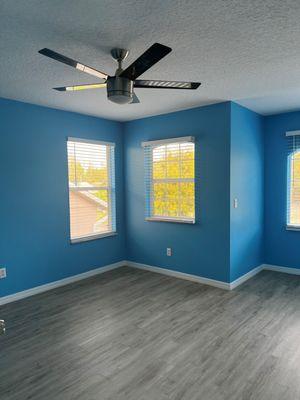 Interior paint and laminate flooring installation