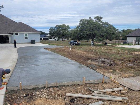 Concrete driveway expansion pour.