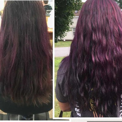 before and after.  The purple is even more amazing in the sun