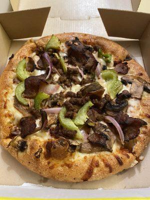 Junior Pizza(Steak, Ground Beef, Green Bell Pepper, Mushrooms)