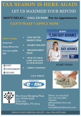 Peaceful Living Financial Services provides accurate assistance with tax preparation services