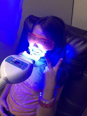 My daughter got her teeth whitened while We were school shopping