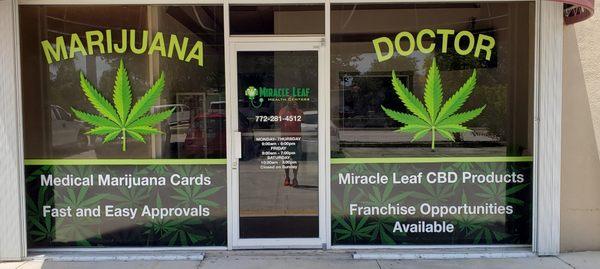 Miracle Leaf Health Center Port St Lucie. FDA approved  CBD & Hemp. Med. Marijuana Cards . Opening June 2019!