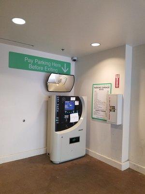 Payment machine on 1st floor (pay before you leave!!)