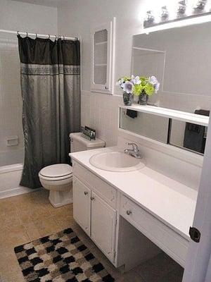 Abundant Counter Space in Clean Modern Bathroom