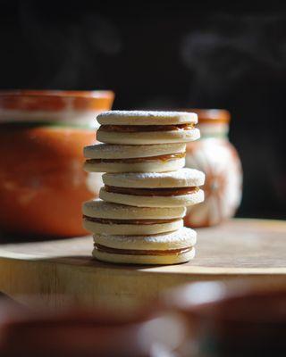 Alfajores filled with Dulce de leche.