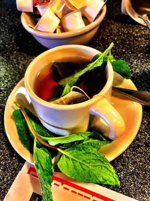 Fresh mint chai.