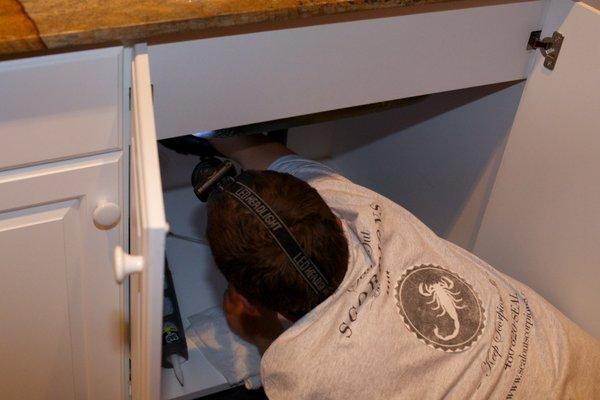 Interior sinks and vanities where plumbing comes in needs to be carefully inspected and sealed.