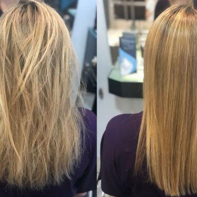 Brazillian blowout before and after