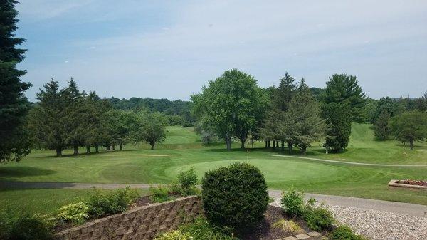 View out the back of the restaurant