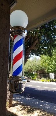 Look for the barber pole on Claverie Way in Benicia.