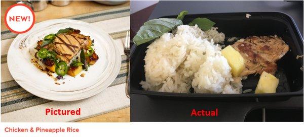 Chicken & Pineapple Rice, Pictured vs. Actual