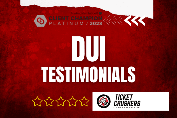 "If I didn't have Ticket Crushers, I would be in trouble. There is no one else I would recommend." - Ticket Crushers DUI Client