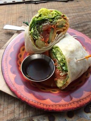 Terrific veggie wrap! Creamy, yummy, healthy!