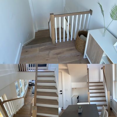 Beautiful matching stairs but took up a lot of potential usable space