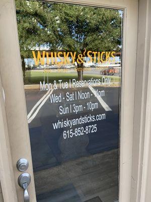 New signage on our Entrance door.