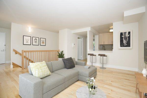 Renovated Duplex Apt. Kitchen/Living Room