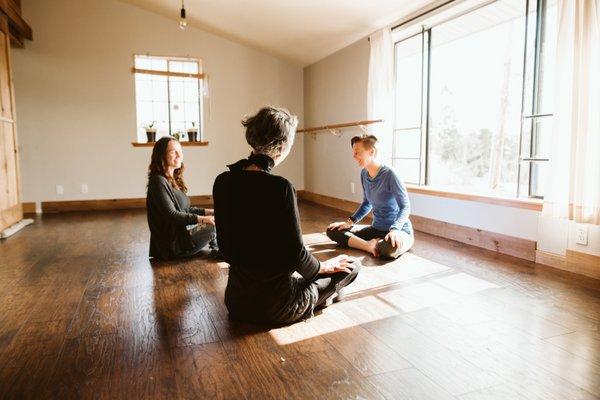 Beautiful upstairs space where we host classes and pop up events.