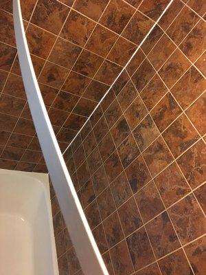 Newly Remodeled Bathrooms with Stylish Curved Shower Rod