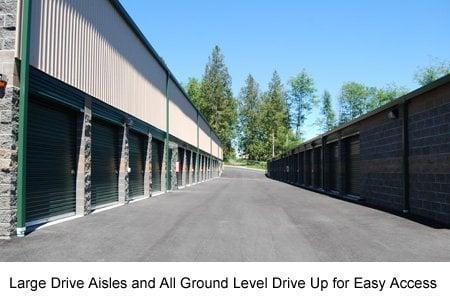 Wide Drive Aisles at AAA Camano Heated Storage