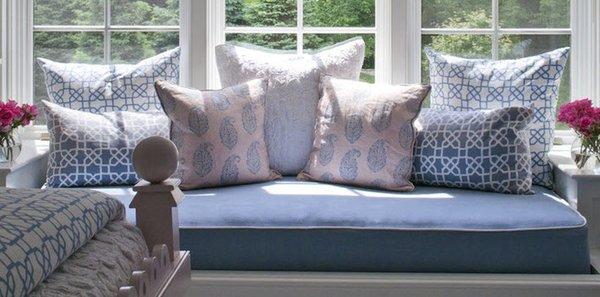 Window seats and pillows.