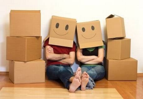 Dressing up as Moving Boxes.