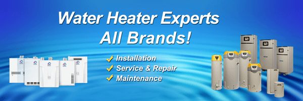 Champion Plumbing Knows All Brand Water Heaters.