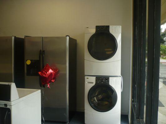 Kenmore HE Washer and Dryer, available in Electric or Gas. Call us for more details!