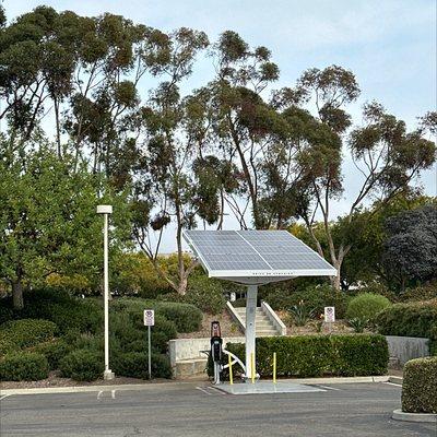 EV car charger in parking lot