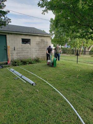 Camera Line installation, line burial residential Groveport