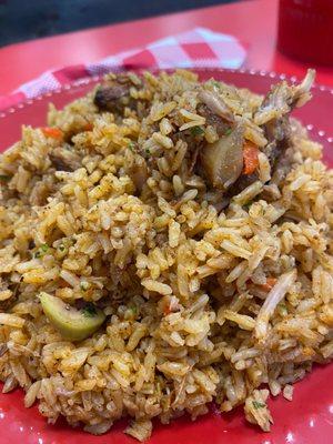 It's a type of fried rice with pernil forgot the name for it!