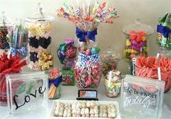 candy set up for a birthday party