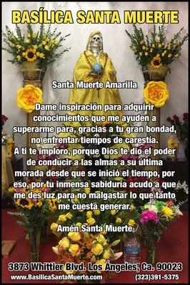 Oración a la Santa Muerte Amarilla #BasilicaSantaMuerte #AmenSantaMuerte