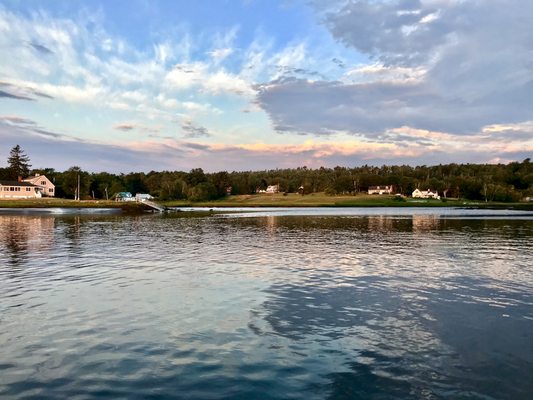 View from the Kennebec River, Phippsburg, Maine looking across some really productive flats up to our house.