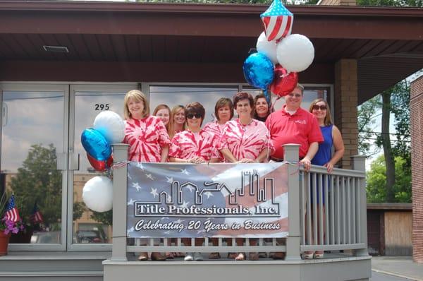 The staff at our anniversary party this summer.