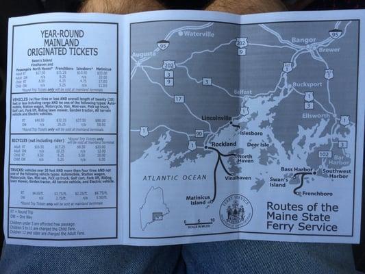 Ferry schedule 2 of 3.