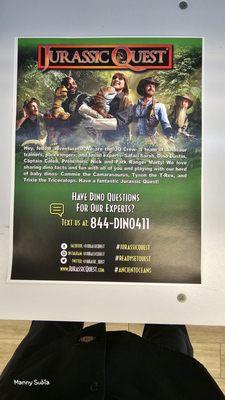 Flyers printed on 24# paper for Jurassic Quest.