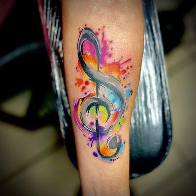 Water color music note