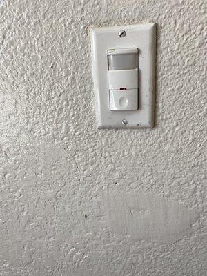 Buggers stuck on the wall. Light switch so dirty it wasn't worth turning on the lights