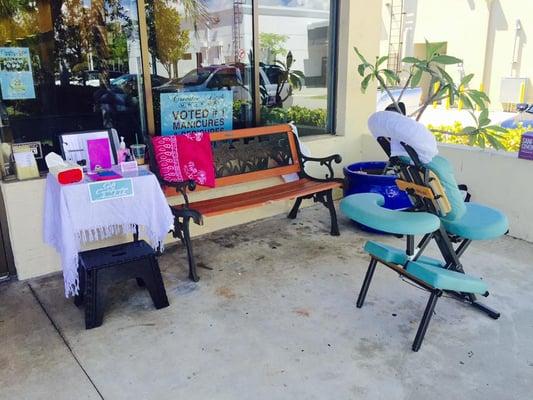 Chair Massage at a Creative Look Salon in Pinecrest, FL.