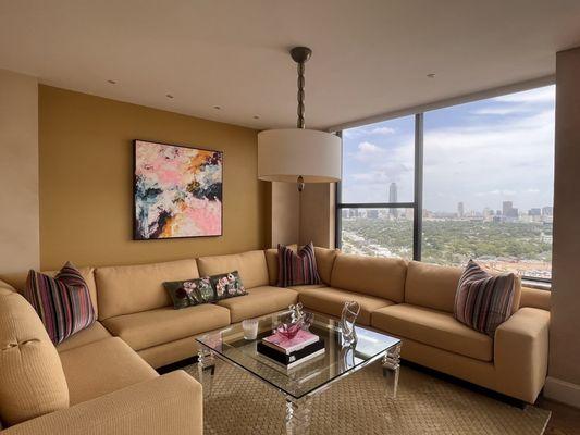 Former dining room turned living area with galleria exposure