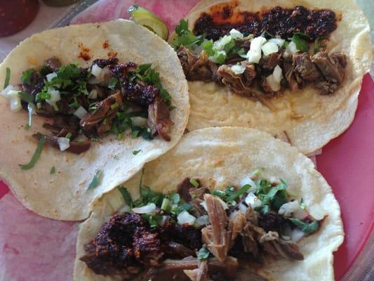 Tacos de Birria (stewed meat, in this case it was beef). Very tasty