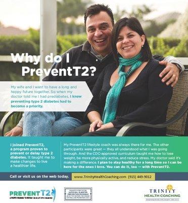 Trinity now offers the CDC's "Prevent T2" Diabetes Prevention Program!