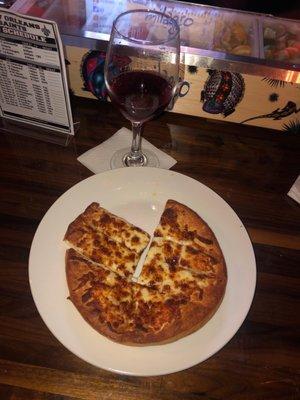 Cheese bread and red moscato