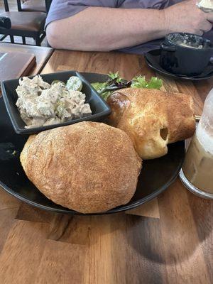 Homemade popovers with chicken salad. Husband loved it.