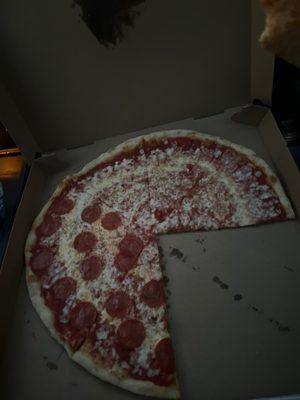 Half pepperoni half cheese