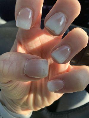 My nails after leaving my appointment don't waste your time coming here there's plenty of other places in the area