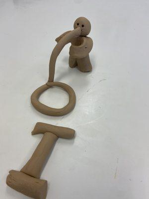 Clay model of 'I'